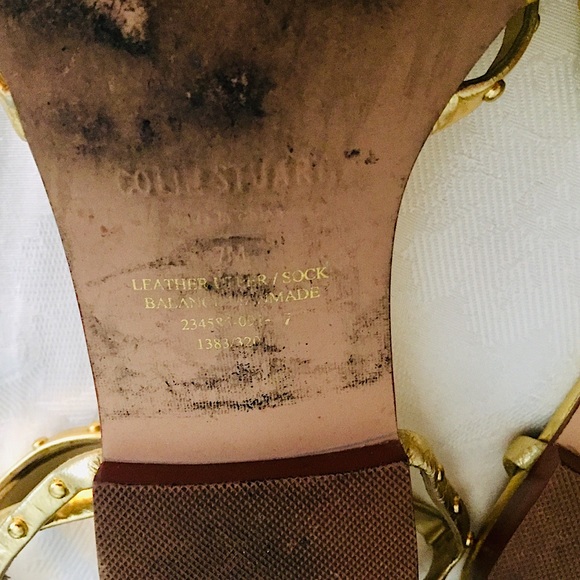 🌻Colin Stuart Gold Leather Gladiator Sandal (7)🌻 - Picture 9 of 9